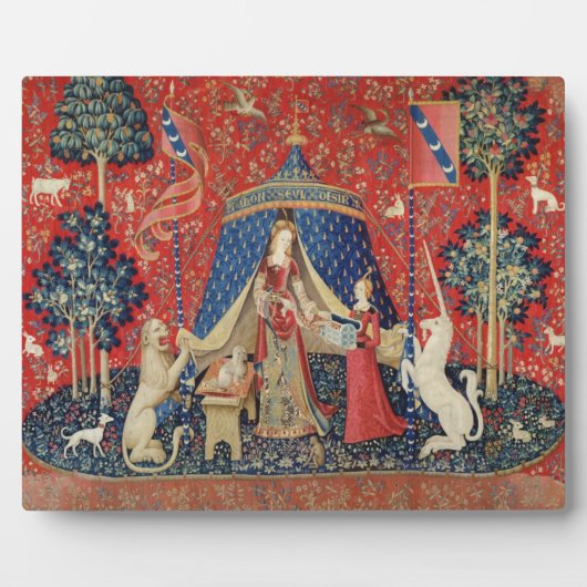 De dame en de Unicorn: "Alleen naar mijn wens" Fotoplaat (Voorkant)