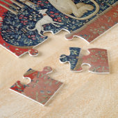 De dame en de Unicorn: "Alleen naar mijn wens" Legpuzzel (Zijkant)
