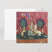 De Dame en de Unicorn. Bedankkaart (Voorkant / Achterkant)