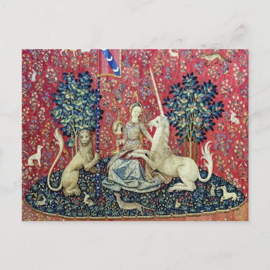 De Dame en de Unicorn. Briefkaart (Voorkant)