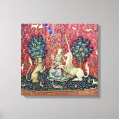 De Dame en de Unicorn. Canvas Afdruk (Voorkant)