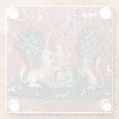 De Dame en de Unicorn. Glazen Onderzetter (Achterkant)