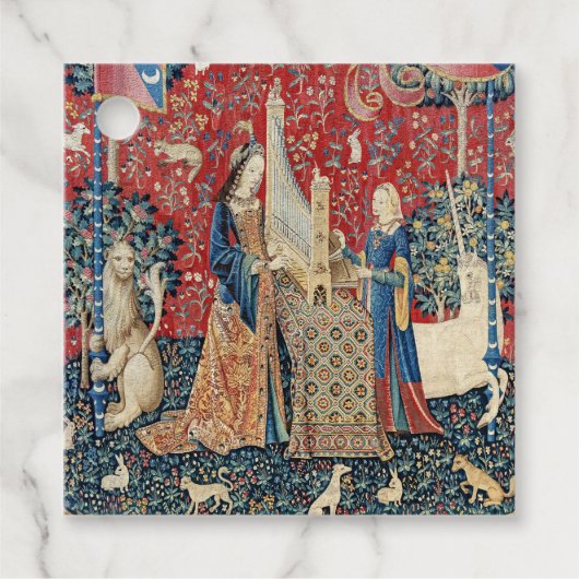 De Dame en de Unicorn, Hoorzitting Bedankjes Labels (Voorkant)