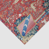 De Dame en de Unicorn, Hoorzitting Tissuepapier (Detail)