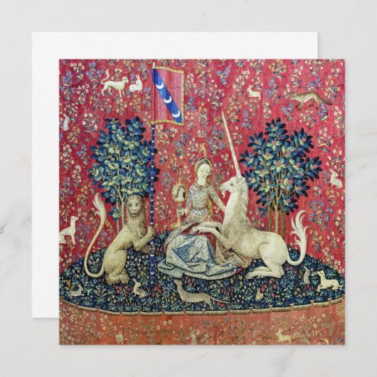 De Dame en de Unicorn. Kaart (Voorkant / Achterkant)