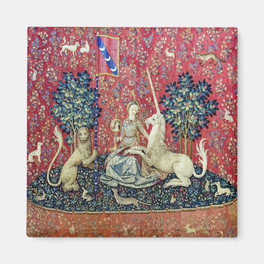 De Dame en de Unicorn. Magneet (Voorkant)