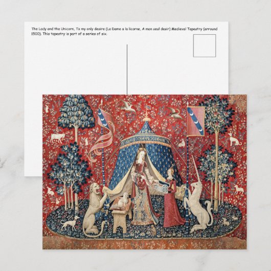 De Dame en de Unicorn, naar mijn enige wens Briefkaart (Voorkant / Achterkant)