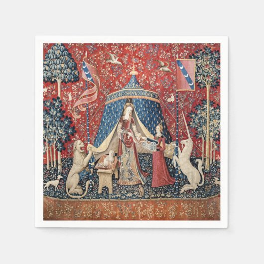 De Dame en de Unicorn, naar mijn enige wens Servet (Voorkant)