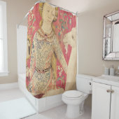 De dame en de UNICORN-nacht Douchegordijn (In situ)