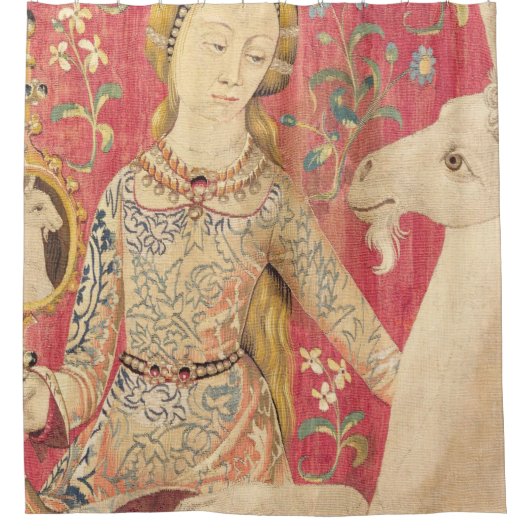 De dame en de UNICORN-nacht Douchegordijn (Voorkant)