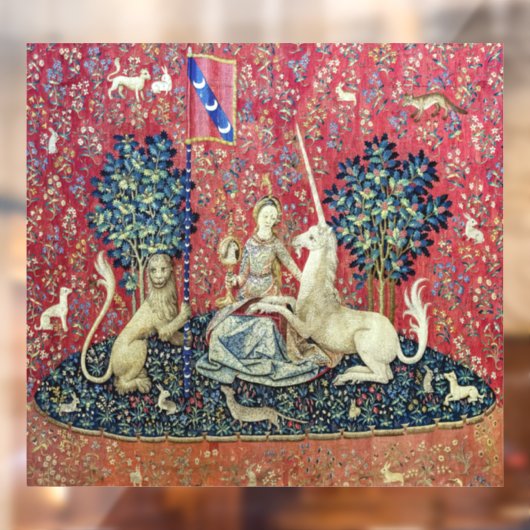 De Dame en de Unicorn. Raamsticker (Vel 2)