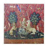 De Dame en de Unicorn. Tegeltje (Voorkant)