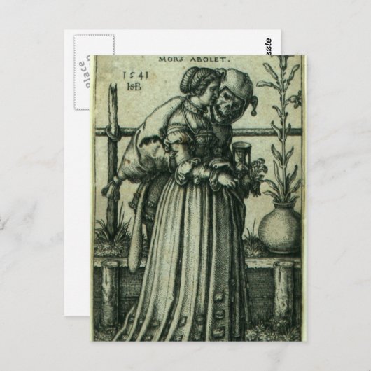 De Dame en Dood Briefkaart (Voorkant / Achterkant)