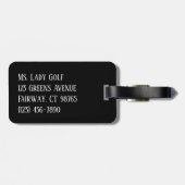 De  dame Golfess Bagagelabel (Achterkant horizontaal)