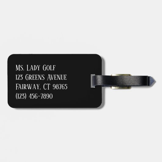 De  dame Golfess Bagagelabel (Achterkant horizontaal)
