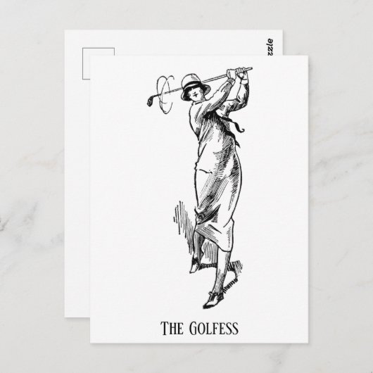 De  dame Golfess Briefkaart (Voorkant / Achterkant)