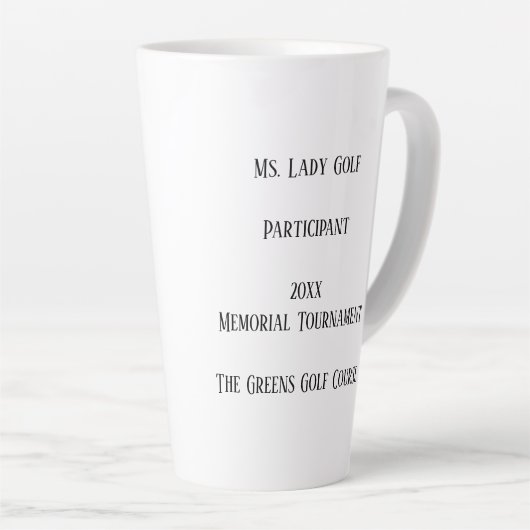 De  dame Golfess Latte Mok (Rechterhoek)
