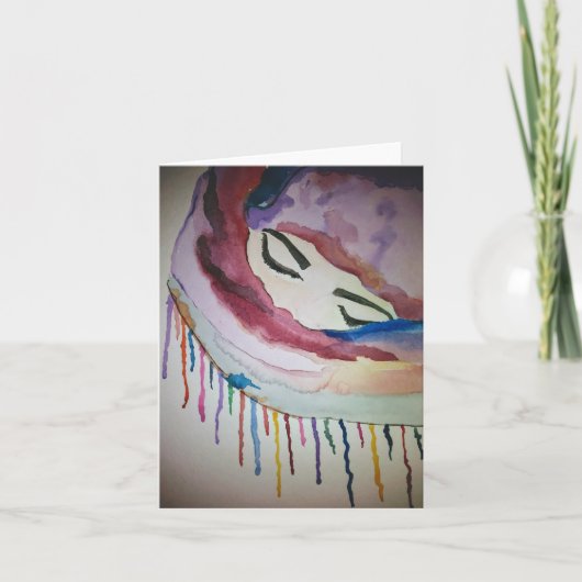 de dame in de sjaal feestdagen kaart (Voorkant)