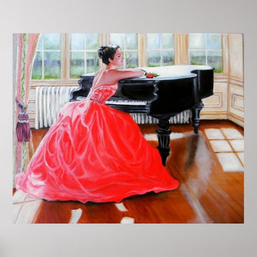 De dame in het rood poster (Voorkant)