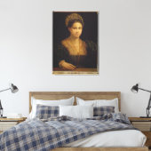 De dame met de Groene Turban Canvas Afdruk (Insitu (Slaapkamer))