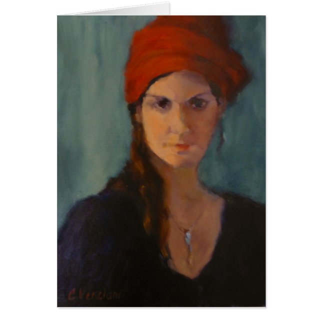 De dame met de Rode Turban (Voorkant)