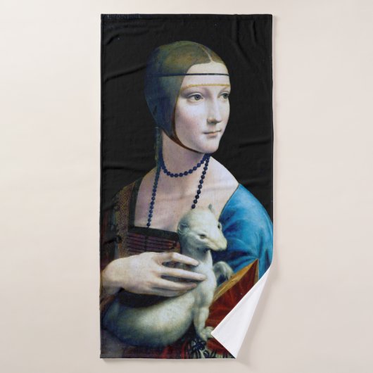 De Dame met een Ermine, Leonardo da Vinci Badhanddoek (Badhanddoek)