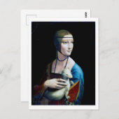 De Dame met een Ermine, Leonardo da Vinci Briefkaart (Voorkant / Achterkant)