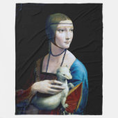 De Dame met een Ermine, Leonardo da Vinci Fleece Deken (Voorkant)