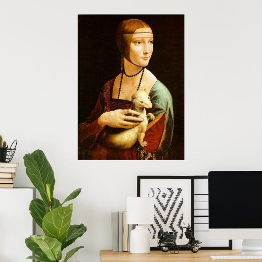 De Dame met een Ermine, Leonardo Da Vinci Poster (Thuiskantoor)