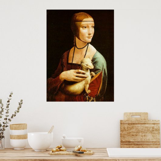 De Dame met een Ermine, Leonardo Da Vinci Poster (Keuken)
