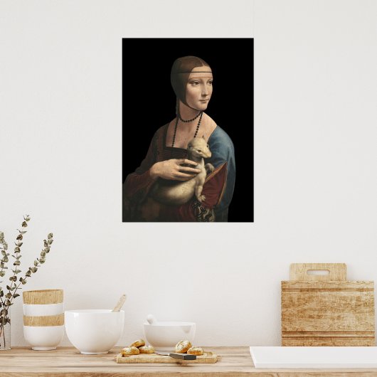 De dame met een ermine - Leonardo Da Vinci Poster (Keuken)