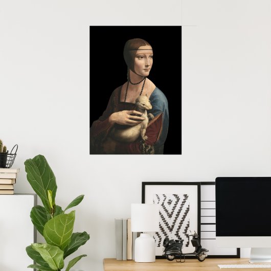 De dame met een ermine - Leonardo Da Vinci Poster (Thuiskantoor)