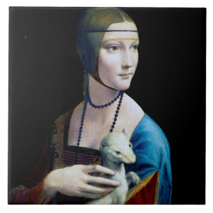 De Dame met een Ermine, Leonardo da Vinci Tegeltje