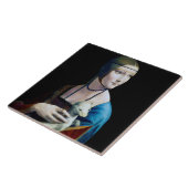 De Dame met een Ermine, Leonardo da Vinci Tegeltje (Zijkant)