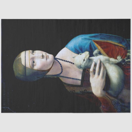 De Dame met een Ermine, Leonardo da Vinci Tissuepapier (Voorkant)