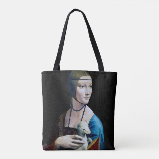 De Dame met een Ermine, Leonardo da Vinci Tote Bag (Achterkant)