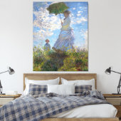 De dame met een parasol, van Claude Monet Canvas Afdruk (Insitu (Slaapkamer))