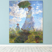 De dame met een parasol, van Claude Monet Canvas Afdruk (Insitu (Houten vloer))