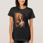 de dame met het bier t-shirt (Voorkant)