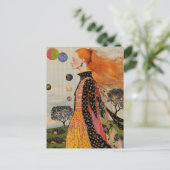 De dame met rood haar collage briefkaart (Staand voorkant)