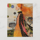 De dame met rood haar collage briefkaart (Voorkant)