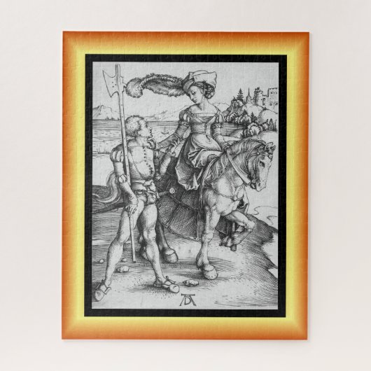 De dame te paard en het Lansquenet ~ * ~ Legpuzzel (Verticaal)