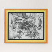 De dame te paard en het Lansquenet ~ * ~ Legpuzzel (Horizontaal)