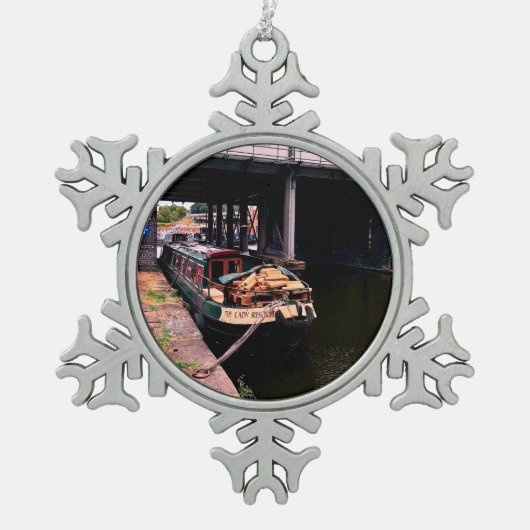 De Dame Tin Sneeuwvlok Ornament (Voorkant)