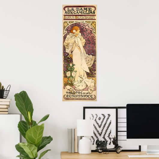 De dame van de Camellias  Art Nouveau Poster (Thuiskantoor)