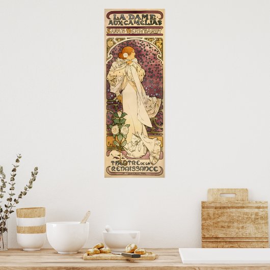 De dame van de Camellias  Art Nouveau Poster (Keuken)