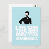 de  dame van de Gin en de Tonic Diet Briefkaart (Voorkant / Achterkant)