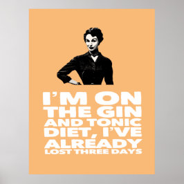 de  dame van de Gin en de Tonic Diet Poster