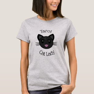 De Dame van de Kat van het Tarot van de Zwarte T-shirt