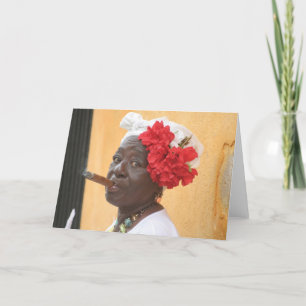 De Dame van de Sigaar van Cuba Kaart